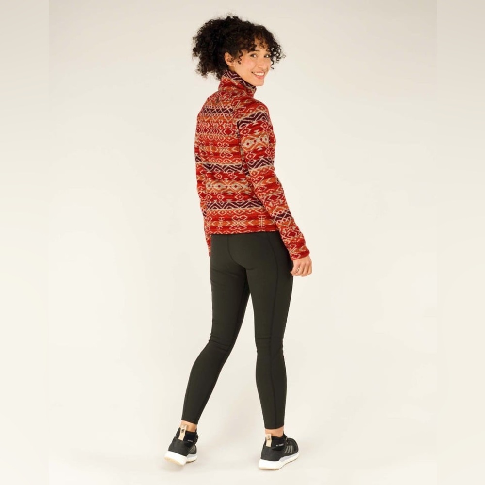 Women's Red Patterned Sweater - Picture 5 of 15